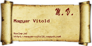 Magyar Vitold névjegykártya